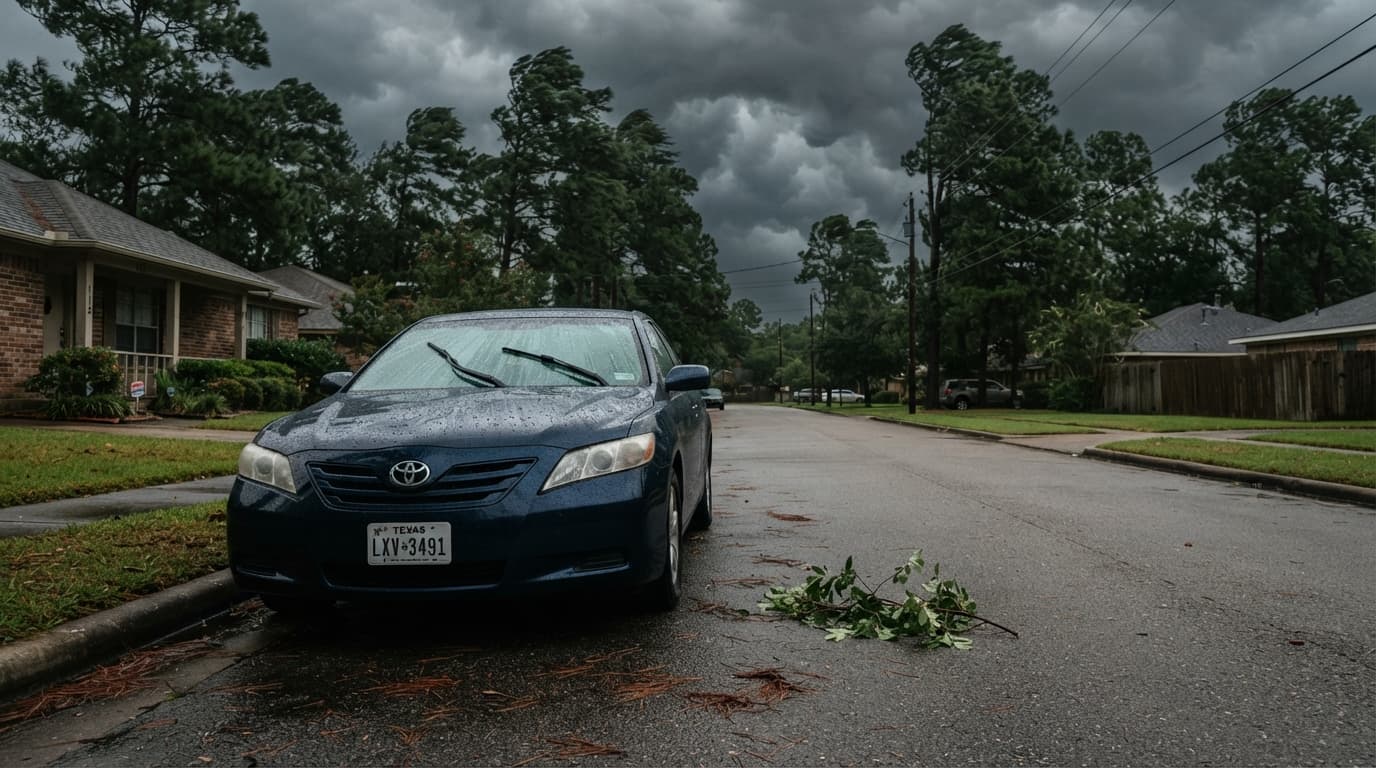 Beaumont driver reviewing auto insurance deductible options before storm season