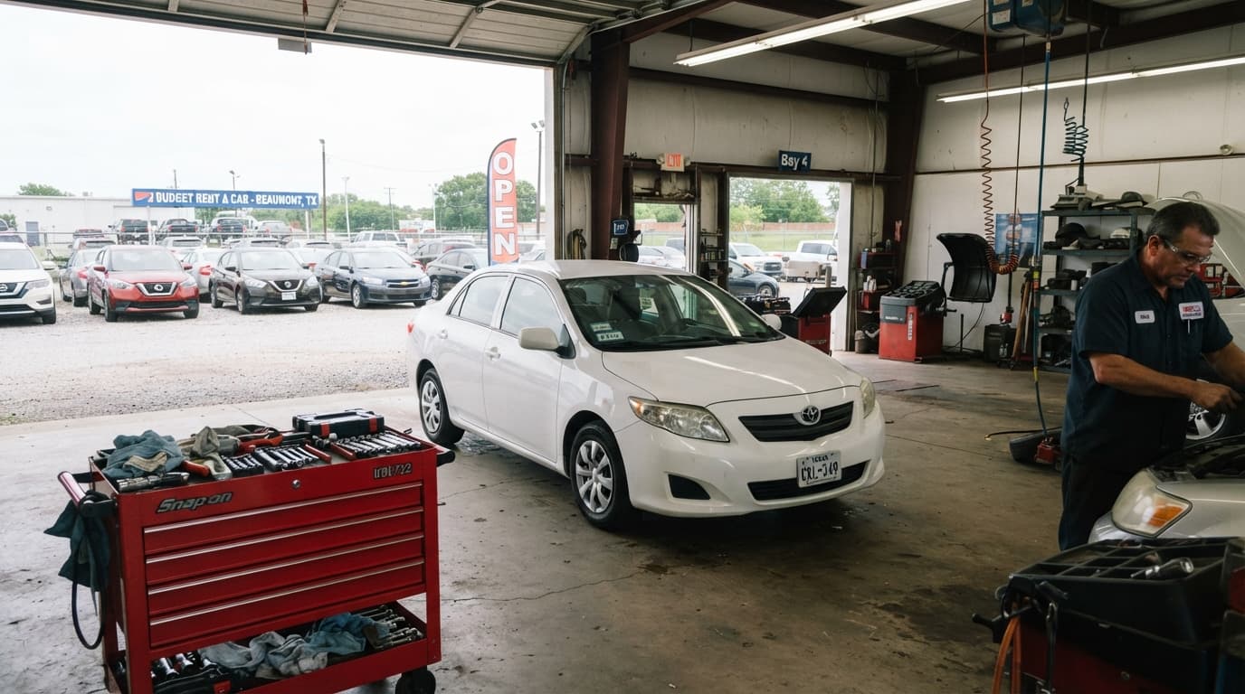 Beaumont TX driver reviewing rental reimbursement exclusions after auto claim