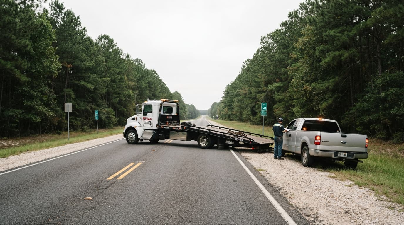 Beaumont driver receiving jump start and flat tire roadside assistance