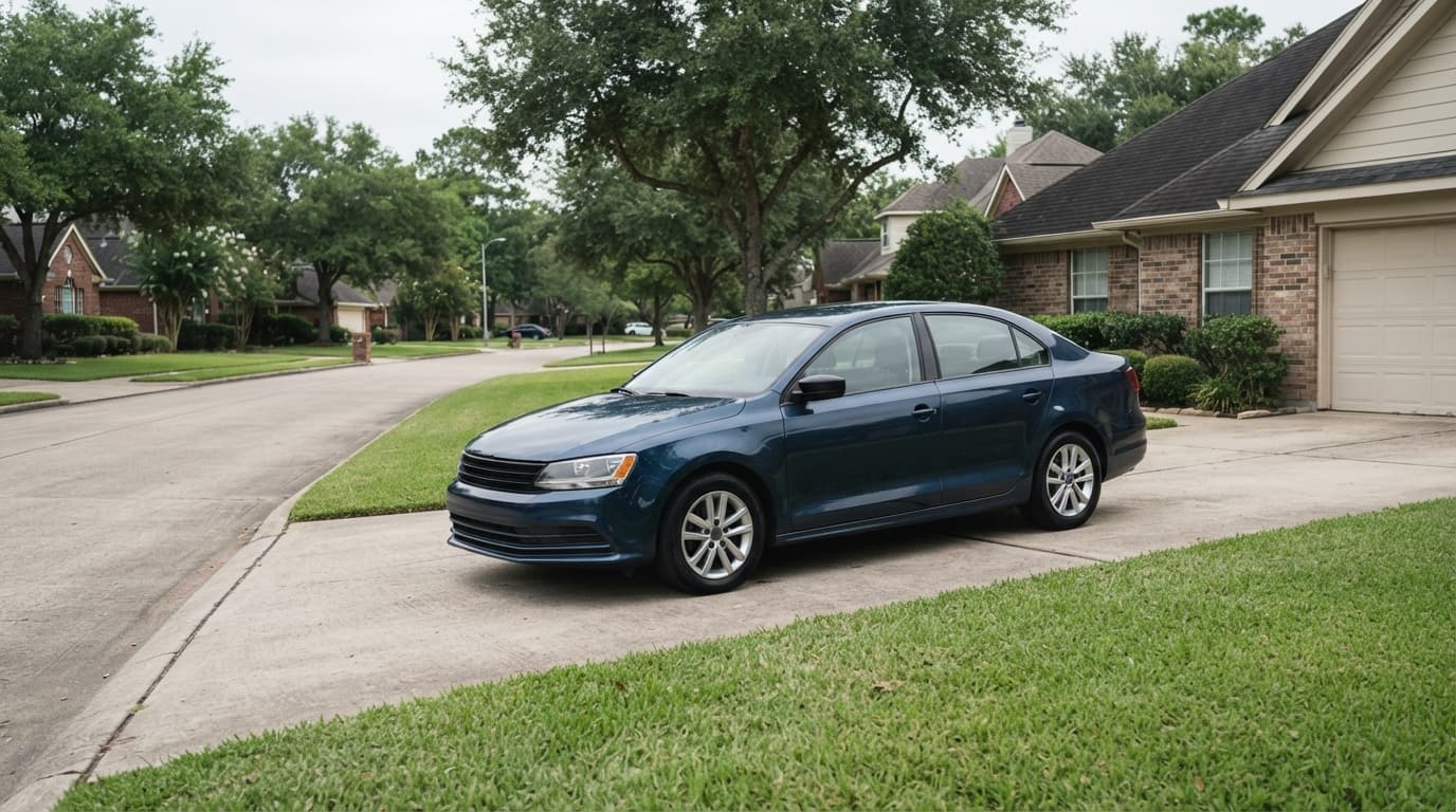 Financed vehicle in Beaumont Texas with paperwork showing loan payoff and declining depreciation risk