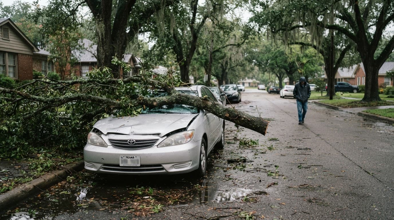 Auto insurance comprehensive claim process for theft or storm damage in Beaumont TX