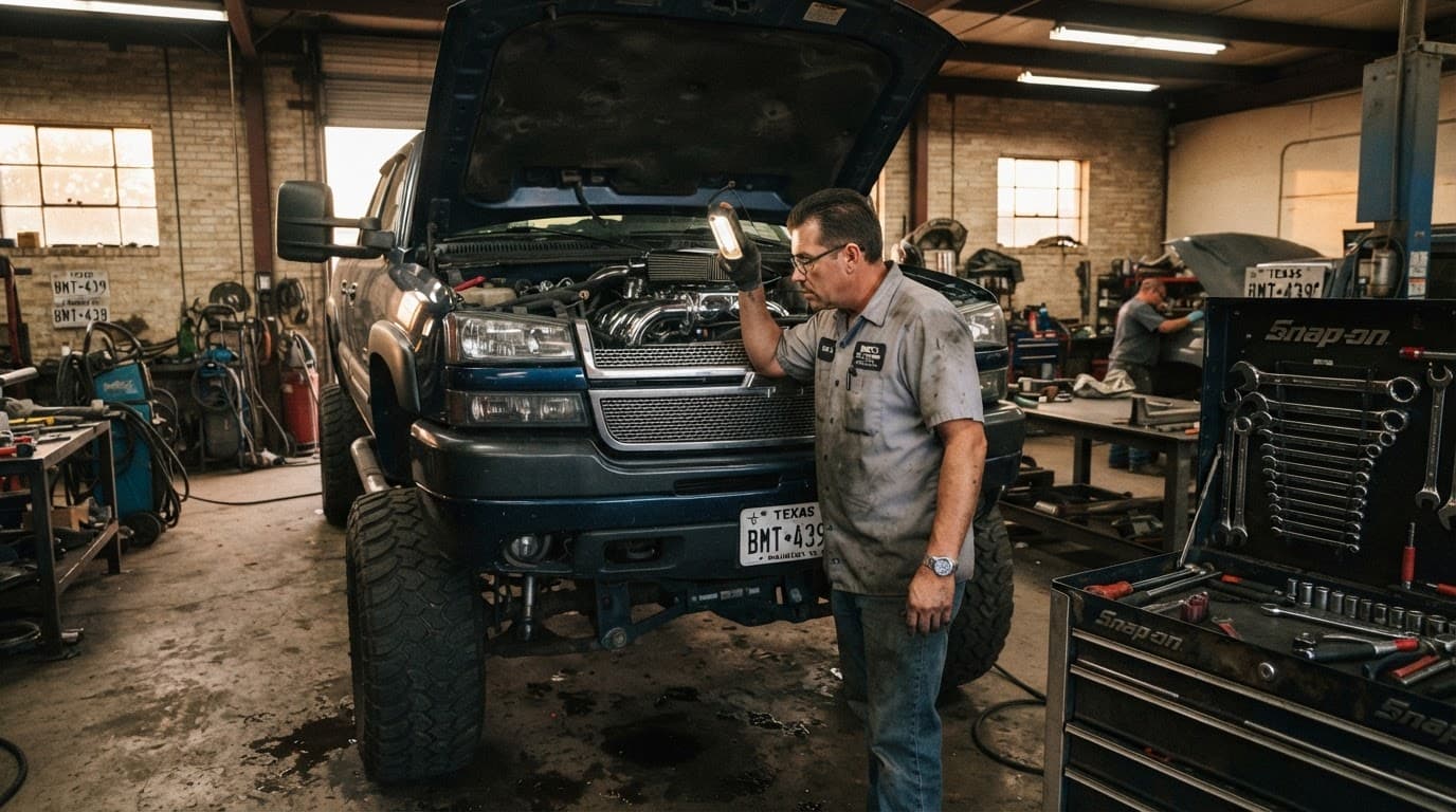 Insurance claim review for Custom Parts and Equipment coverage in Beaumont TX showing documentation for aftermarket vehicle parts